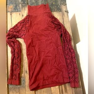 Free People stretchy mock neck